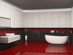 плитка красно белая в ванную