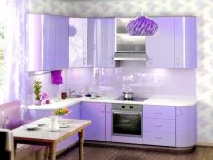 Кухня 8 кв. м фиолетового цвета